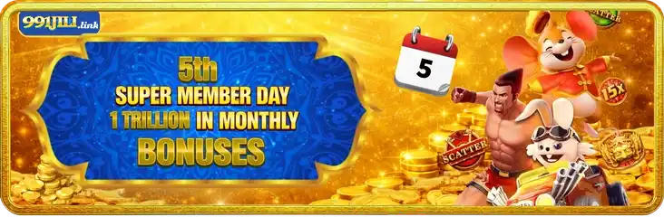 991JILI Super Member Day monthly rewards at online casino offering premium bonuses for active players with easy login